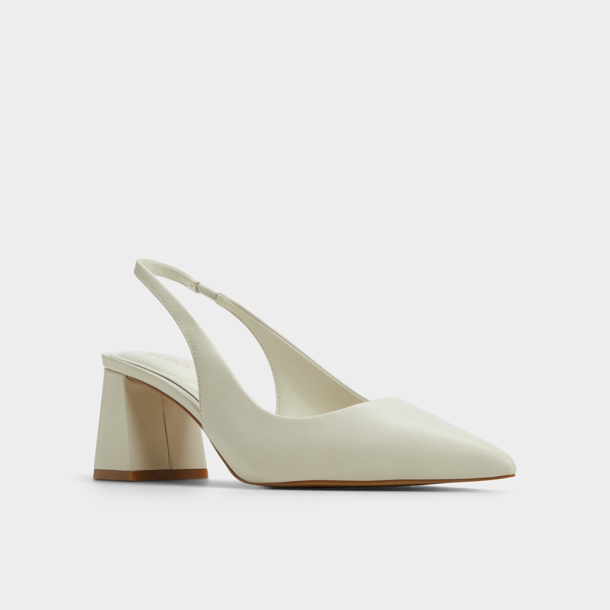 Aldo Uliana White/Bone Women's Slingbacks - Slingback heel, Block heel
