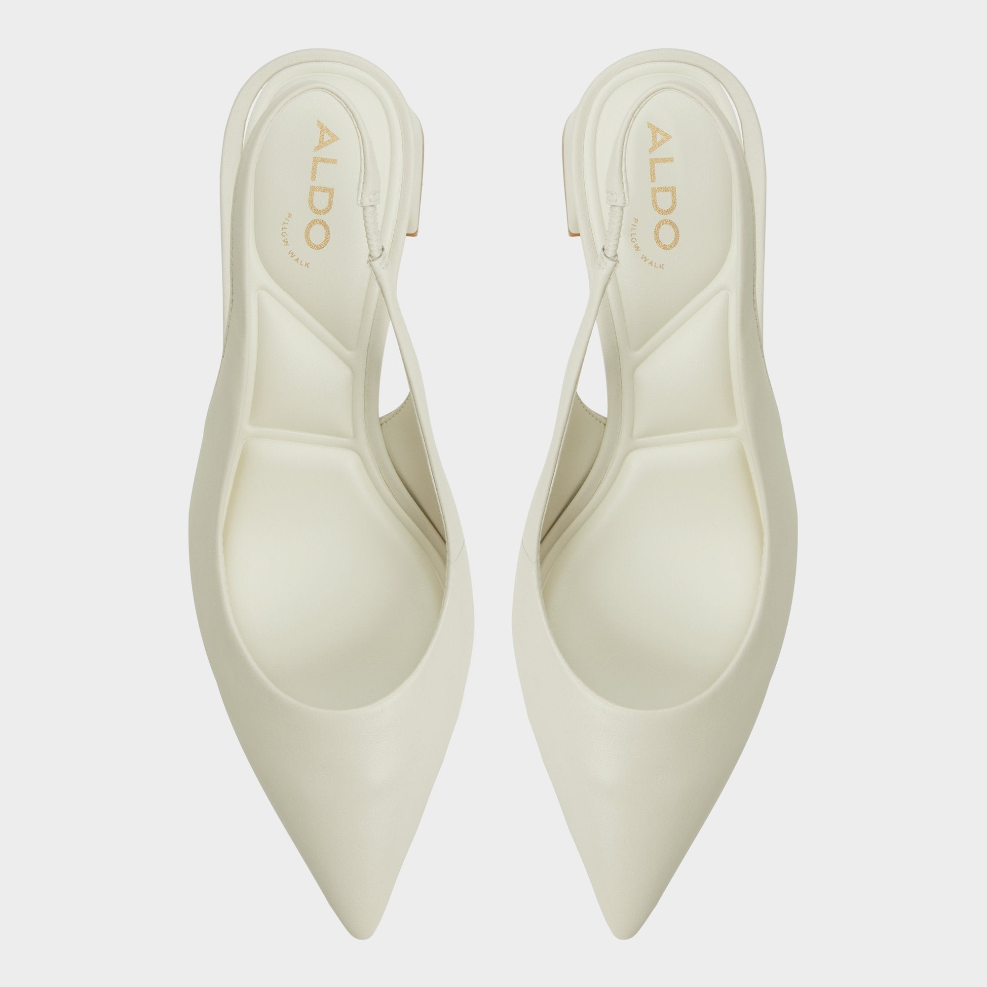 Aldo Uliana White/Bone Women's Slingbacks - Slingback heel, Block heel