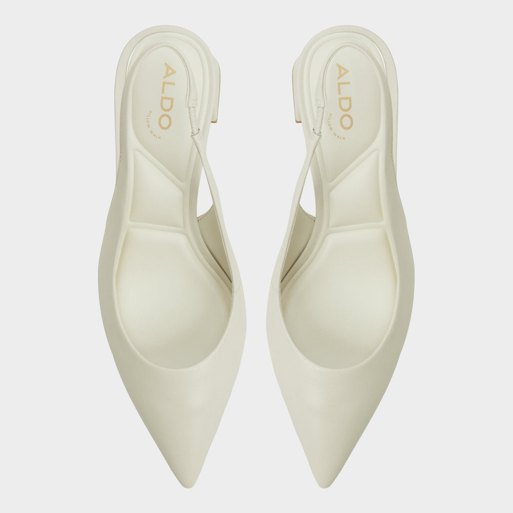Aldo Uliana White/Bone Women's Slingbacks - Slingback heel, Block heel