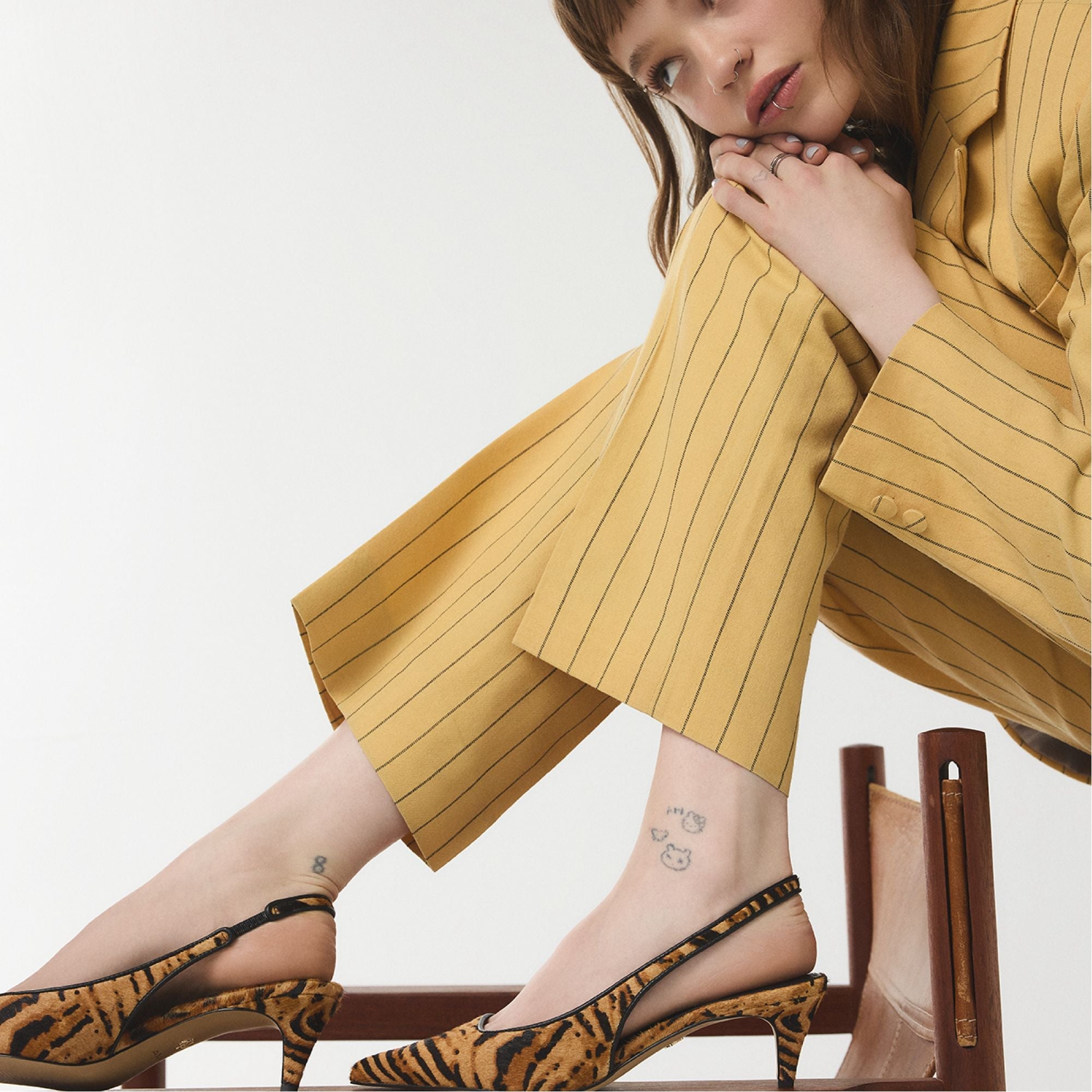 Aldo Leanah in Open Brown - Slingback heel, Kitten heel