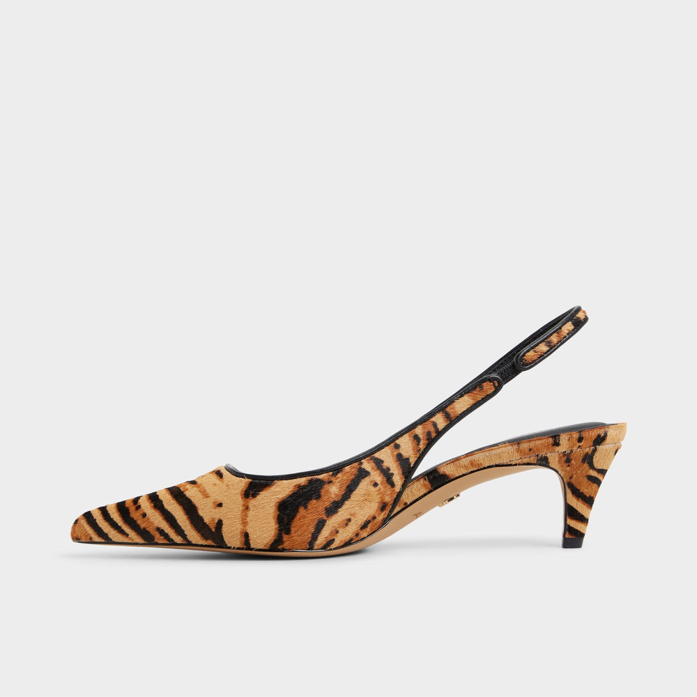 Aldo Leanah in Open Brown - Slingback heel, Kitten heel