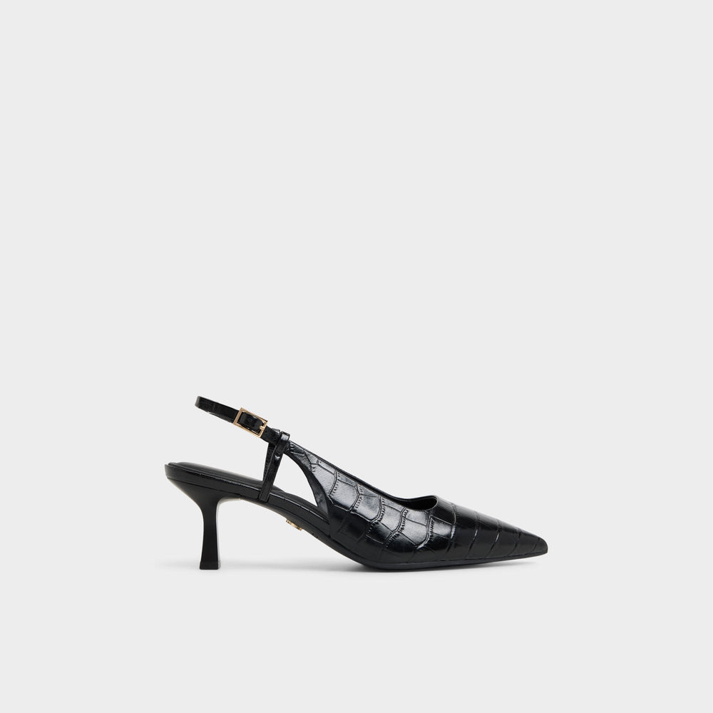 Aldo Adan in Black - Slingback heel, Kitten heel