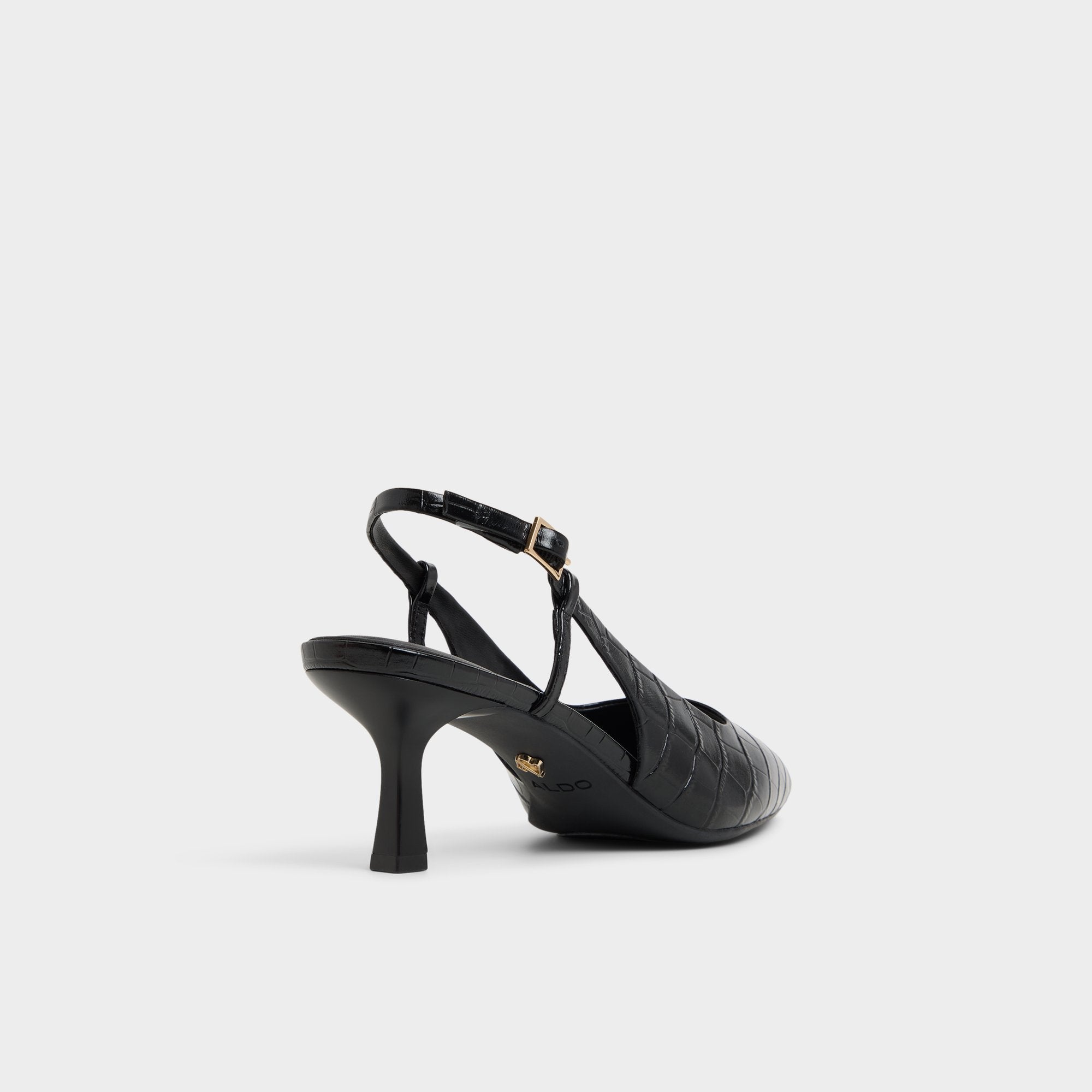 Aldo Adan in Black - Slingback heel, Kitten heel