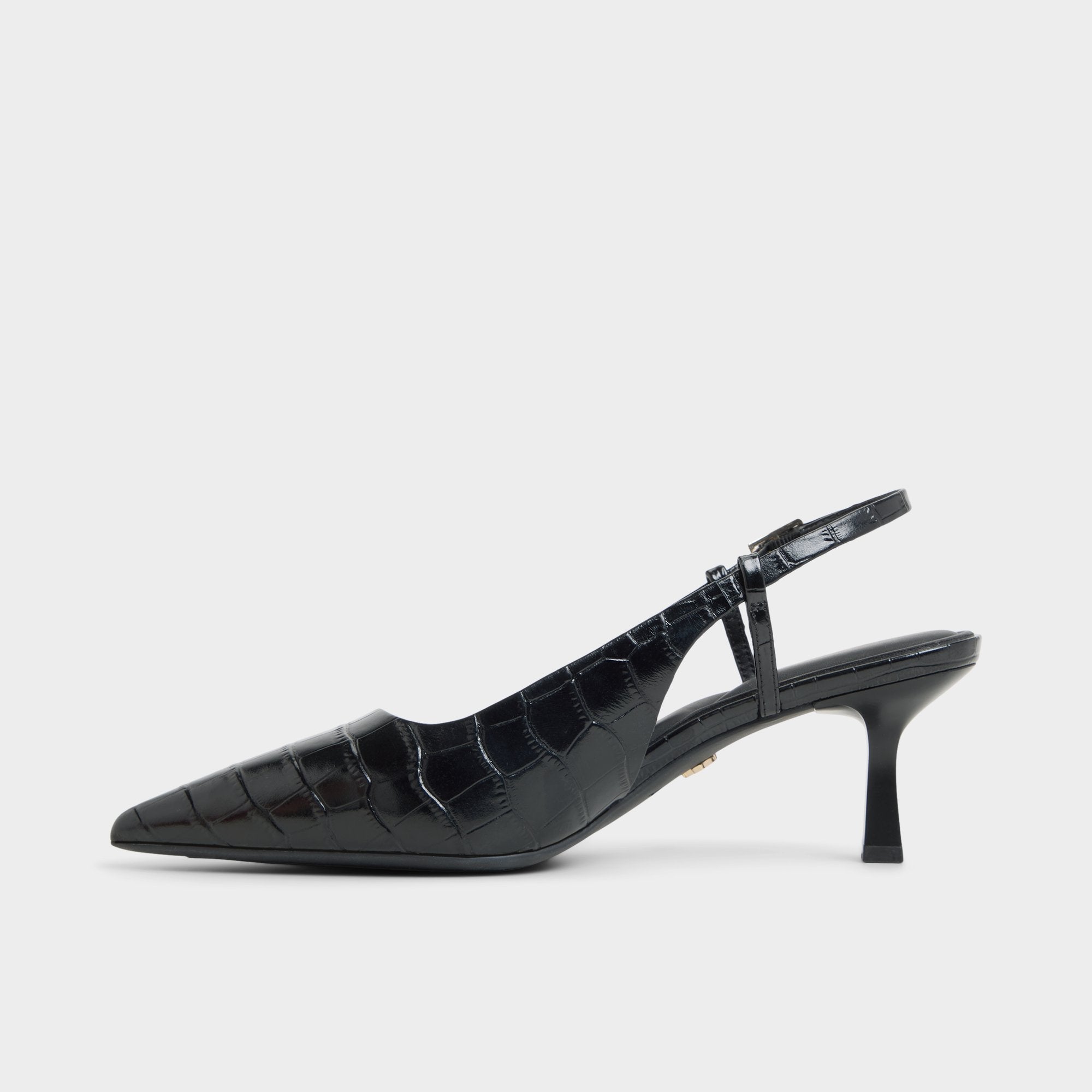 Aldo Adan in Black - Slingback heel, Kitten heel