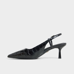 Aldo Adan in Black - Slingback heel, Kitten heel