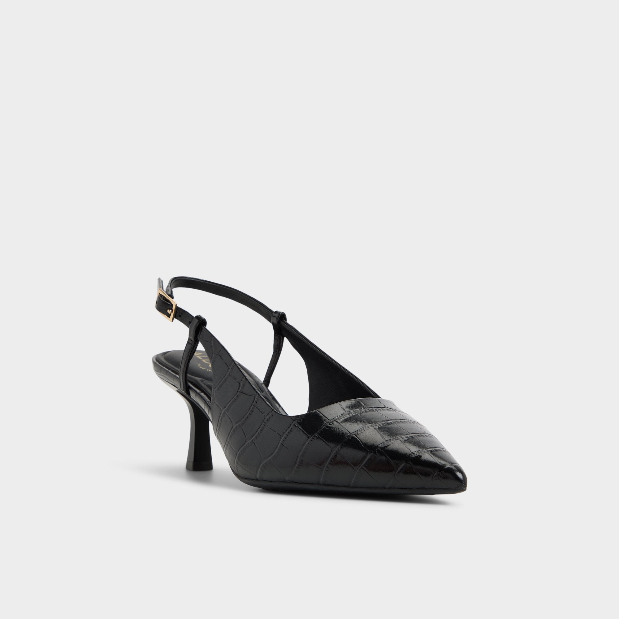 Aldo Adan in Black - Slingback heel, Kitten heel