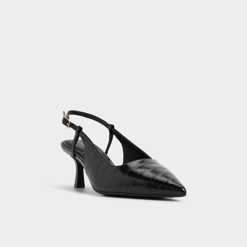 Aldo Adan in Black - Slingback heel, Kitten heel