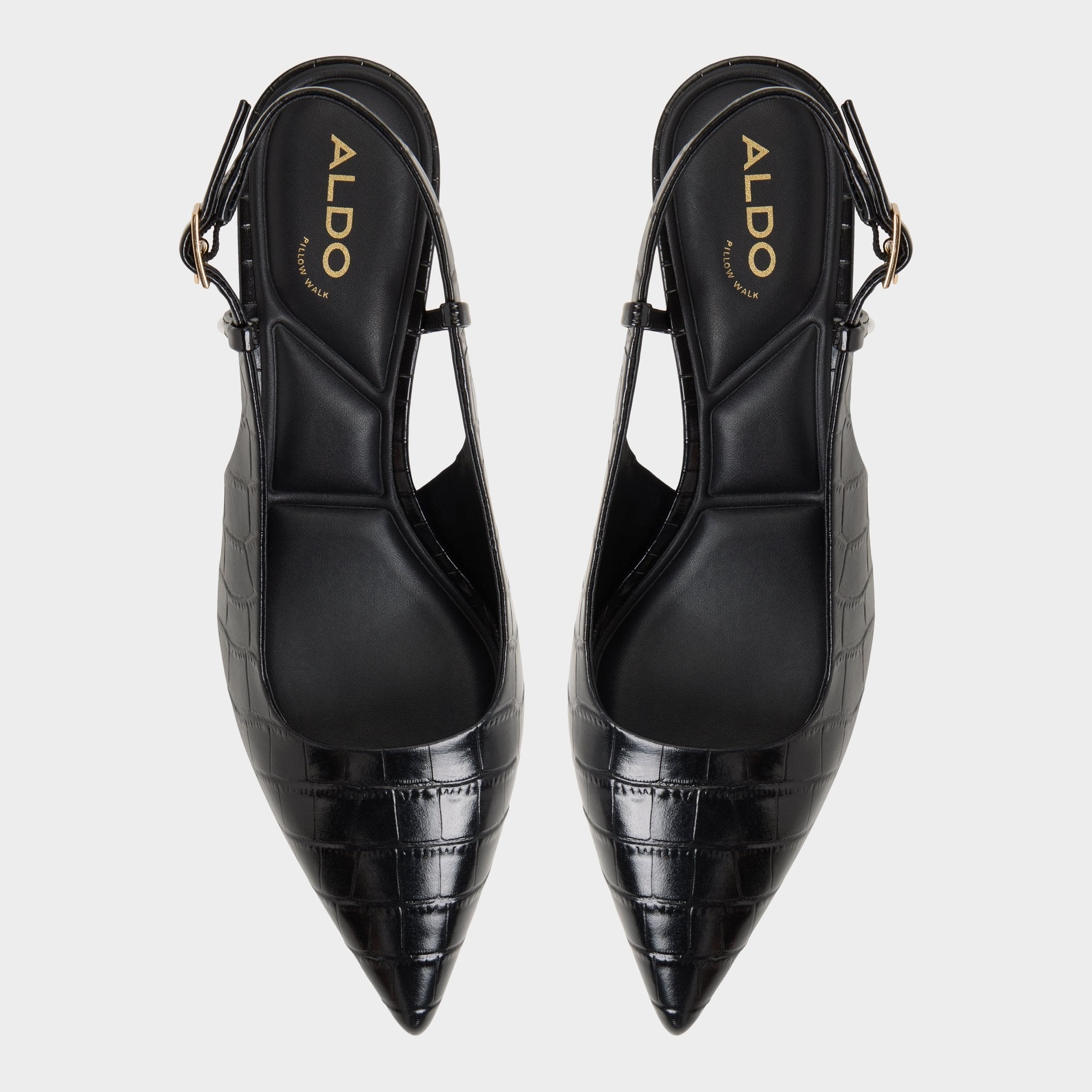 Aldo Adan in Black - Slingback heel, Kitten heel