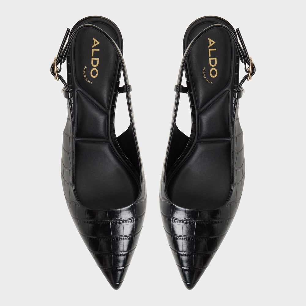Aldo Adan in Black - Slingback heel, Kitten heel