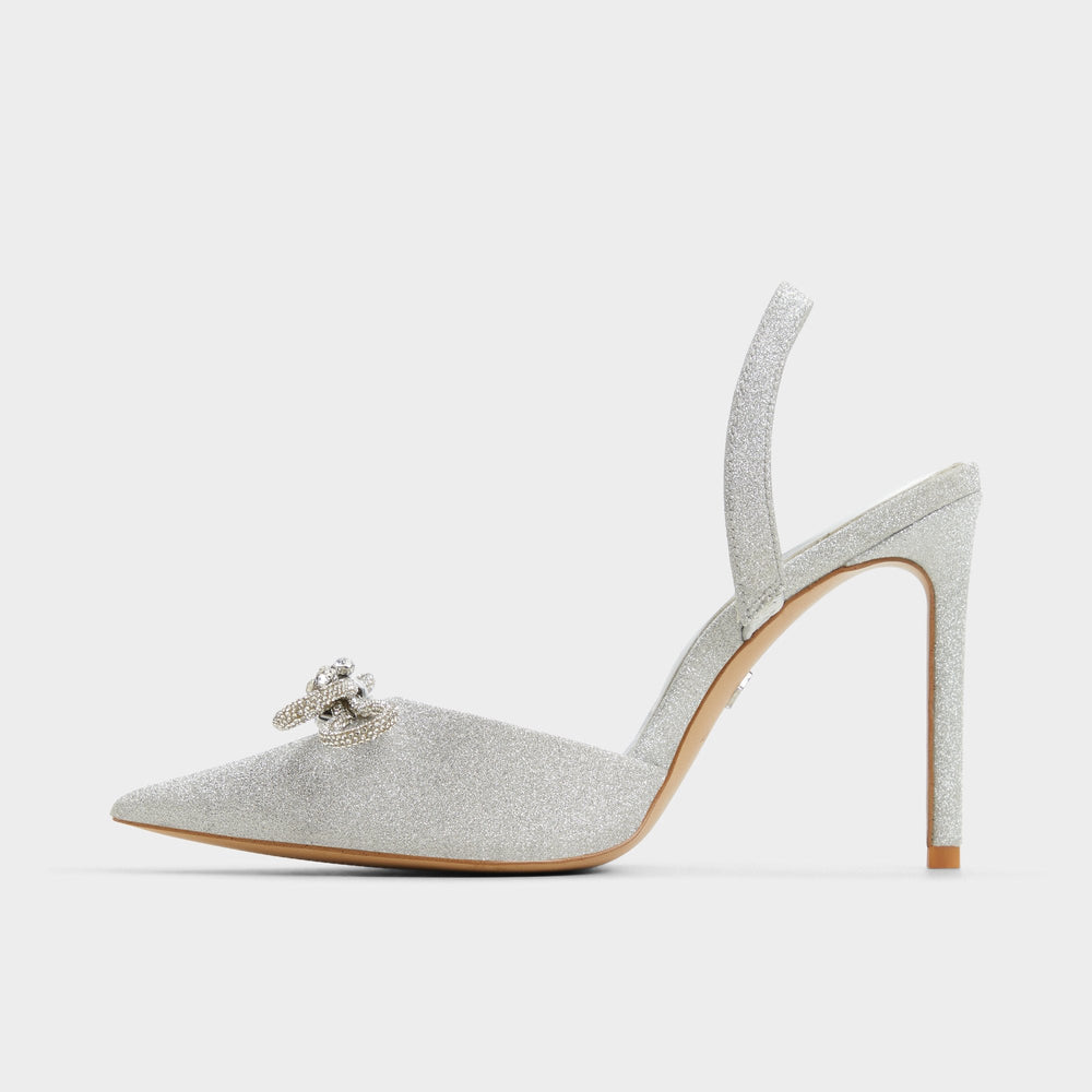 Aldo Addie Silver Women's Slingbacks - Slingback heel, Stiletto heel
