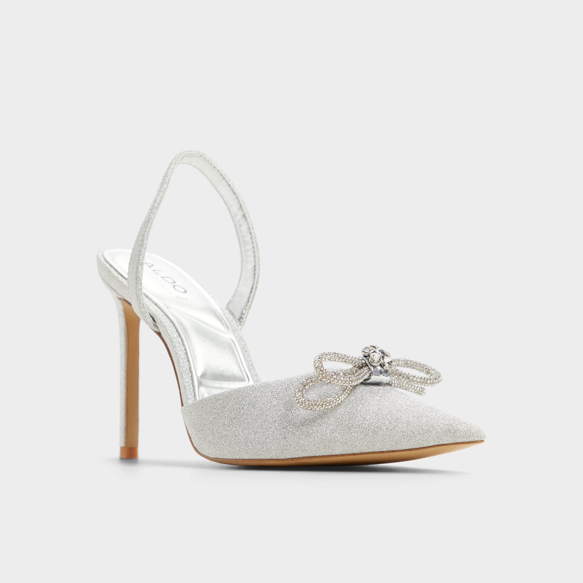 Aldo Addie Silver Women's Slingbacks - Slingback heel, Stiletto heel