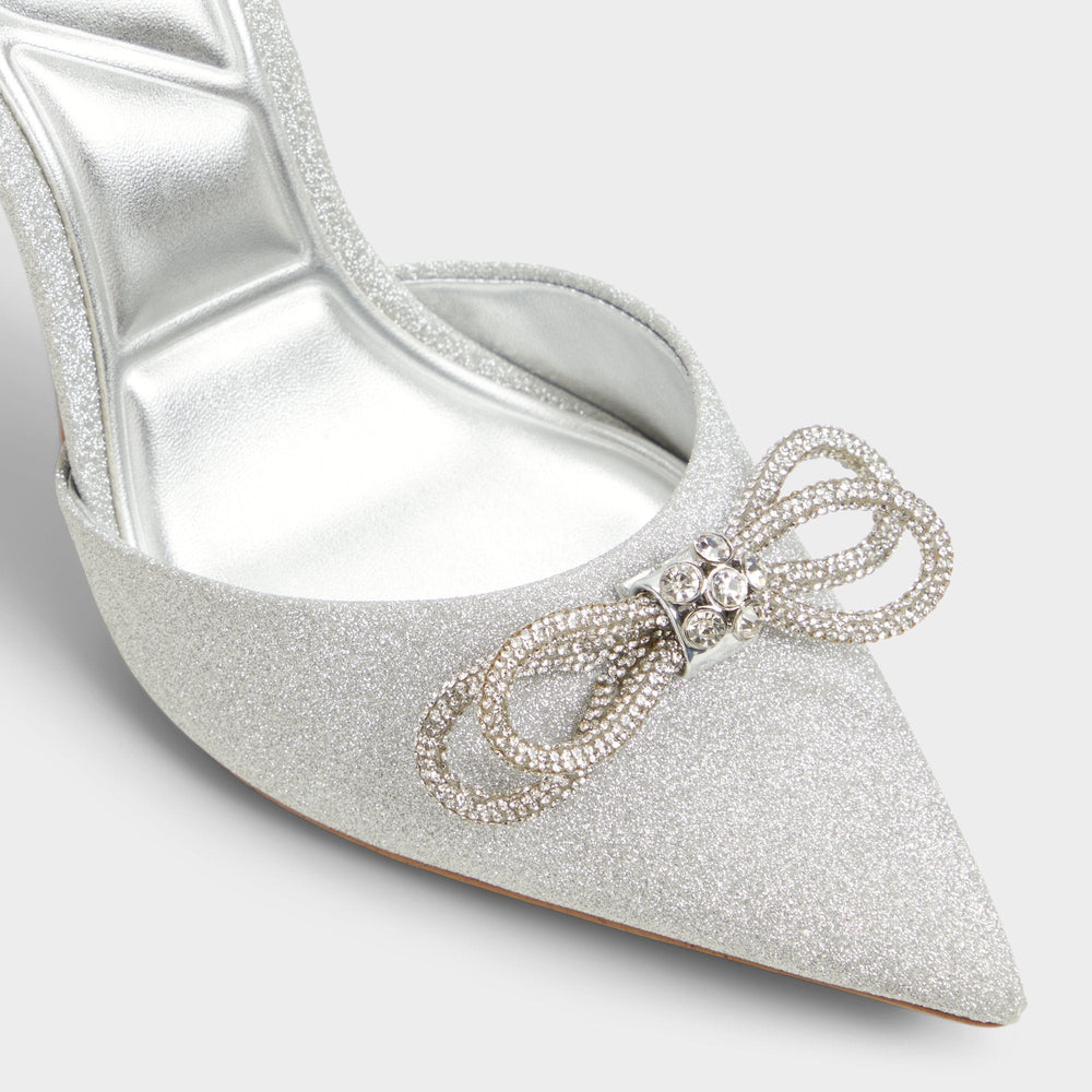 Aldo Addie Silver Women's Slingbacks - Slingback heel, Stiletto heel