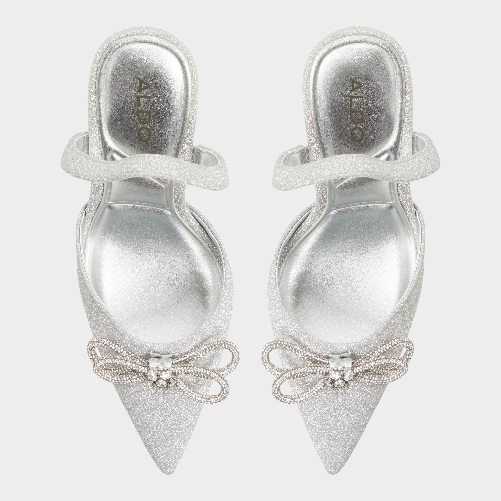 Aldo Addie Silver Women's Slingbacks - Slingback heel, Stiletto heel