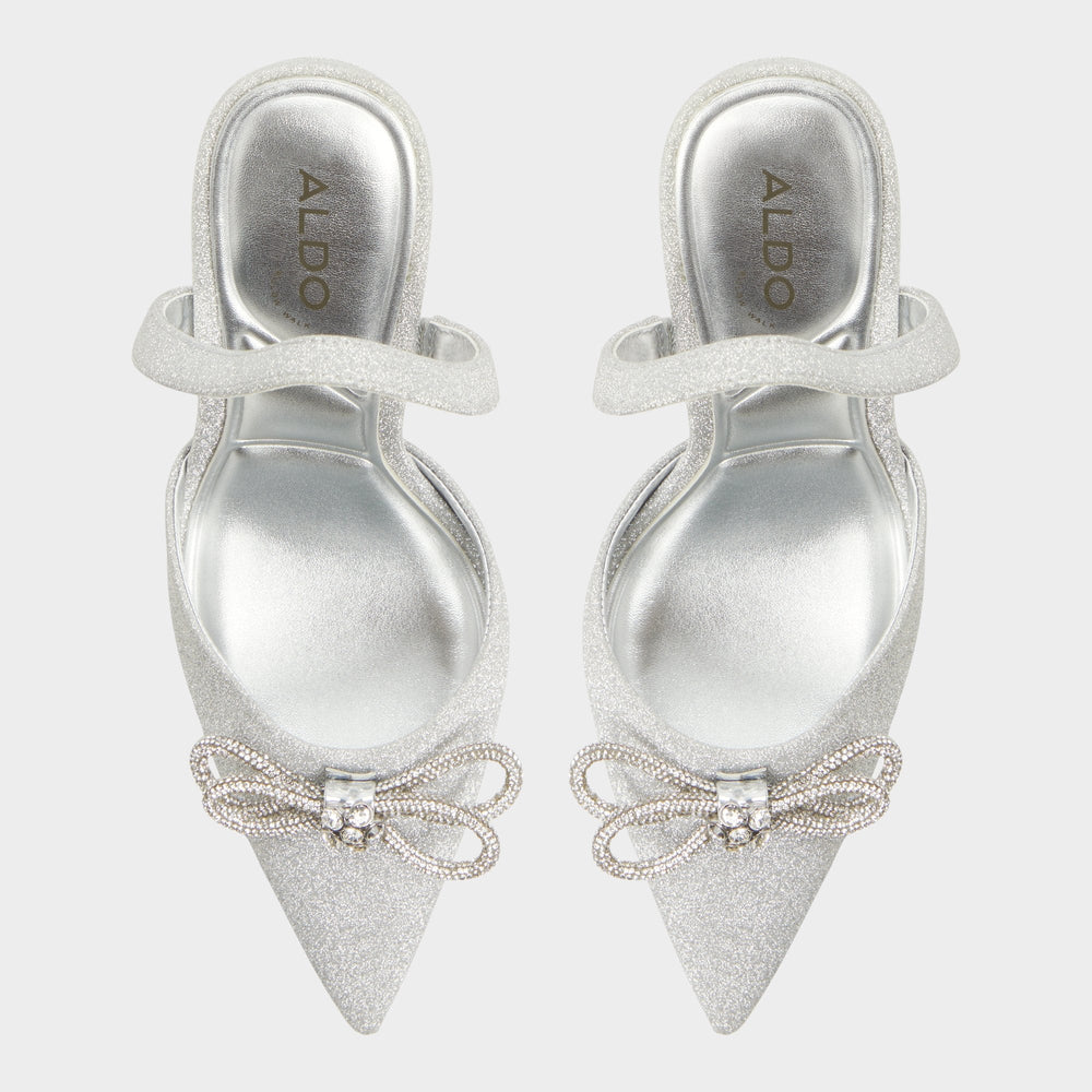Aldo Addie Silver Women's Slingbacks - Slingback heel, Stiletto heel