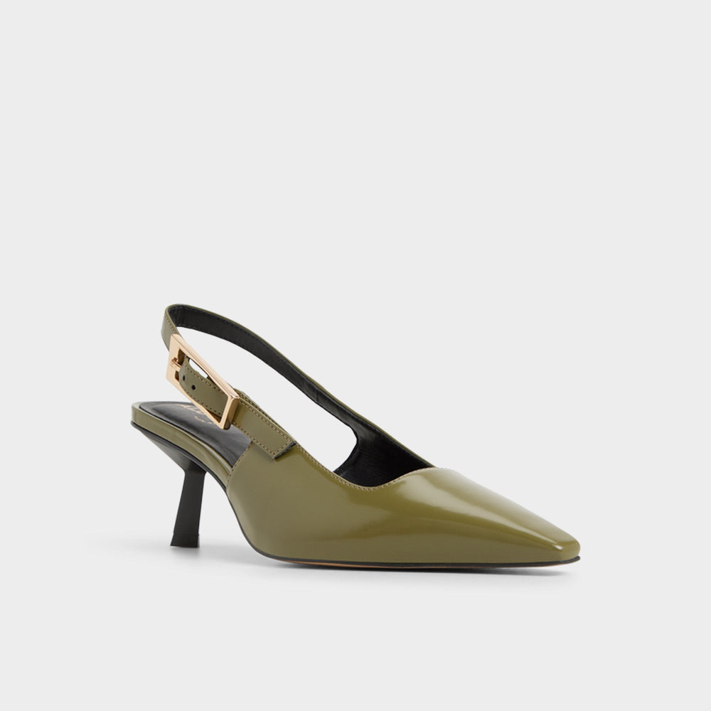 Aldo Nealie in Khaki 14139074 - Slingback heel, Kitten heel