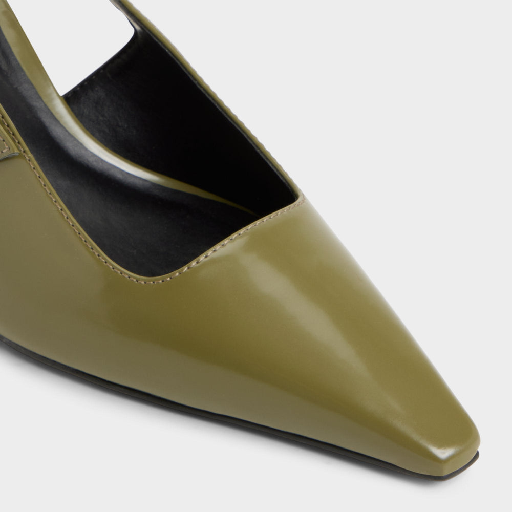 Aldo Nealie in Khaki 14139074 - Slingback heel, Kitten heel