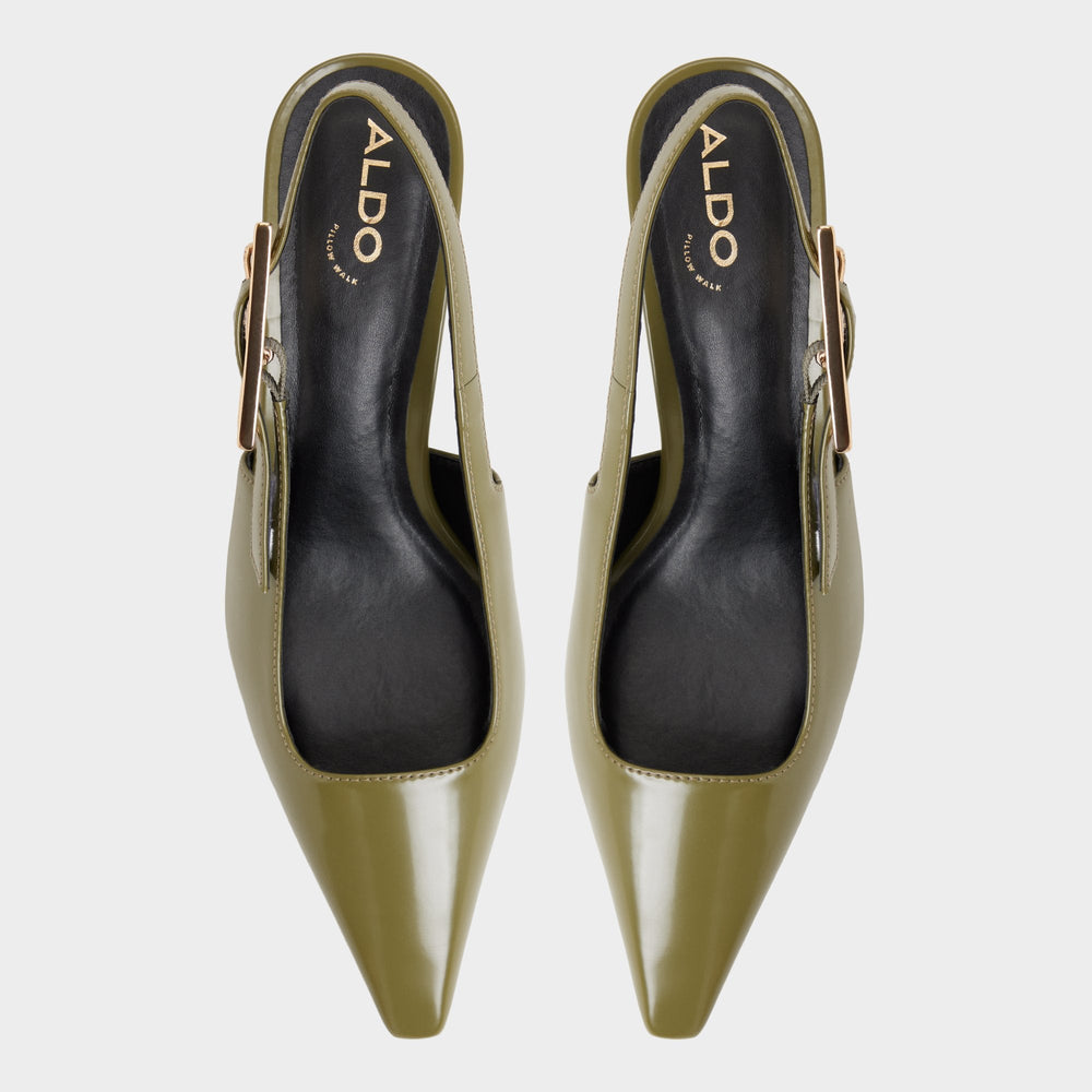Aldo Nealie in Khaki 14139074 - Slingback heel, Kitten heel