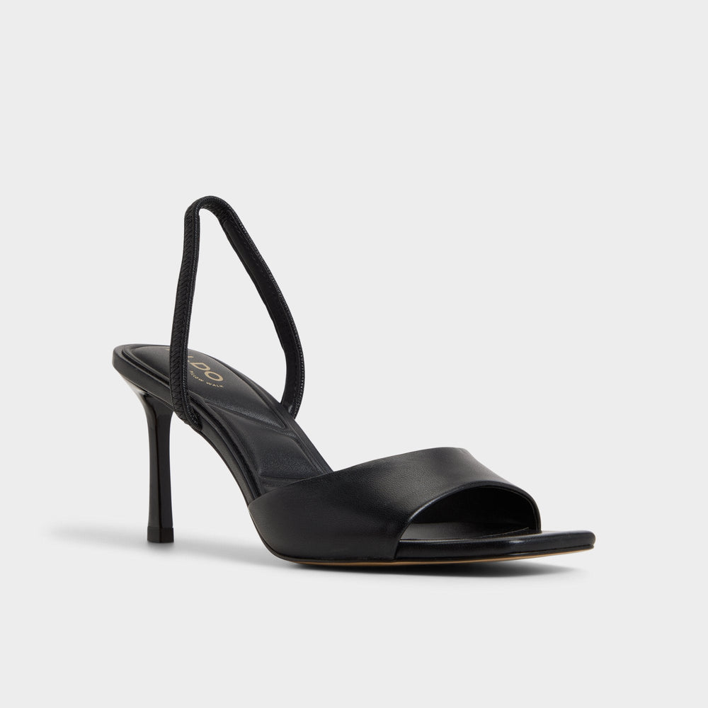 Aldo Andya Black Women's Strappy sandals - Slingback heeled sandal, Stiletto heel