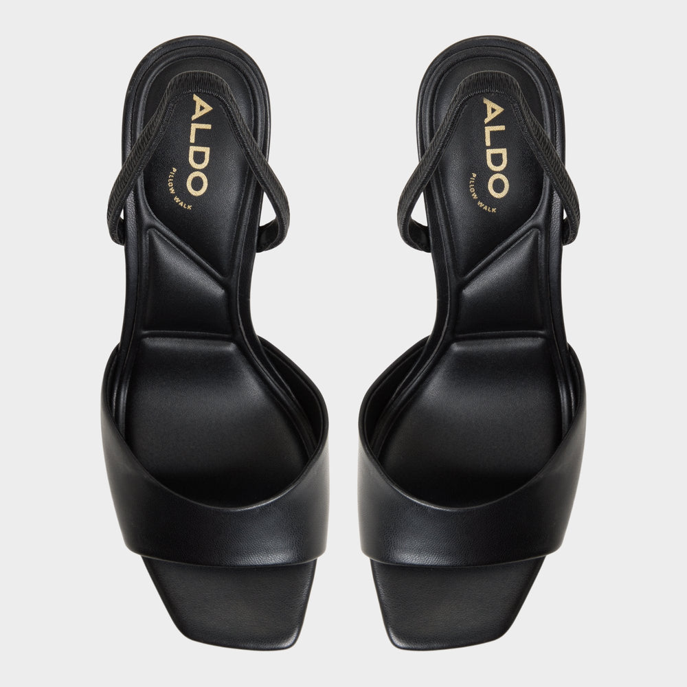 Aldo Andya Black Women's Strappy sandals - Slingback heeled sandal, Stiletto heel