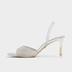 Aldo Andyana Silver Women's Strappy sandals - Slingback heeled sandal, Stiletto heel
