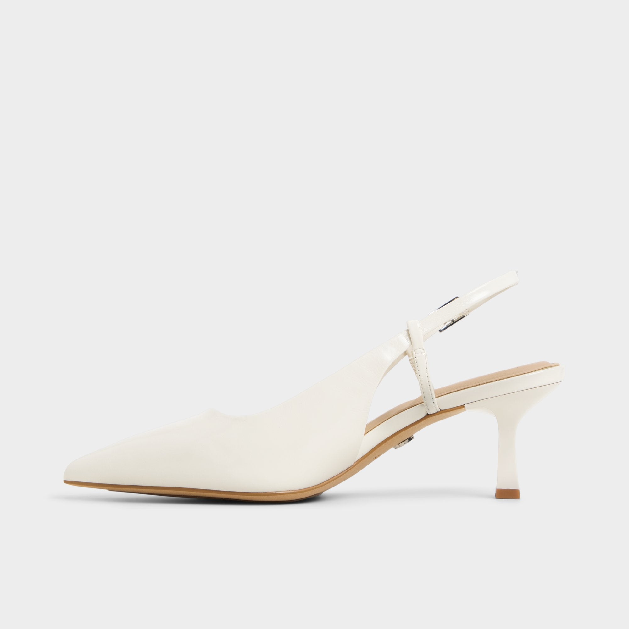 Aldo Adan in White Bone - Slingback heel, Kitten heel