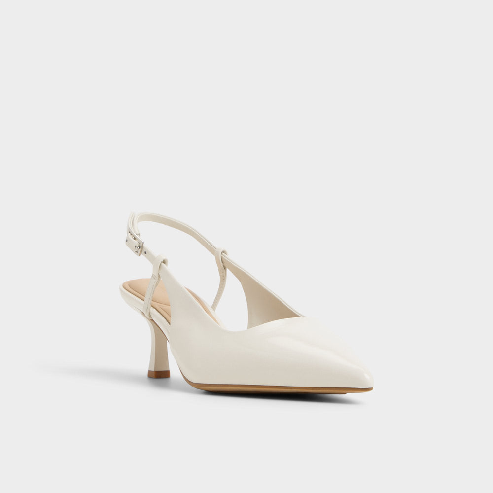 Aldo Adan in White Bone - Slingback heel, Kitten heel