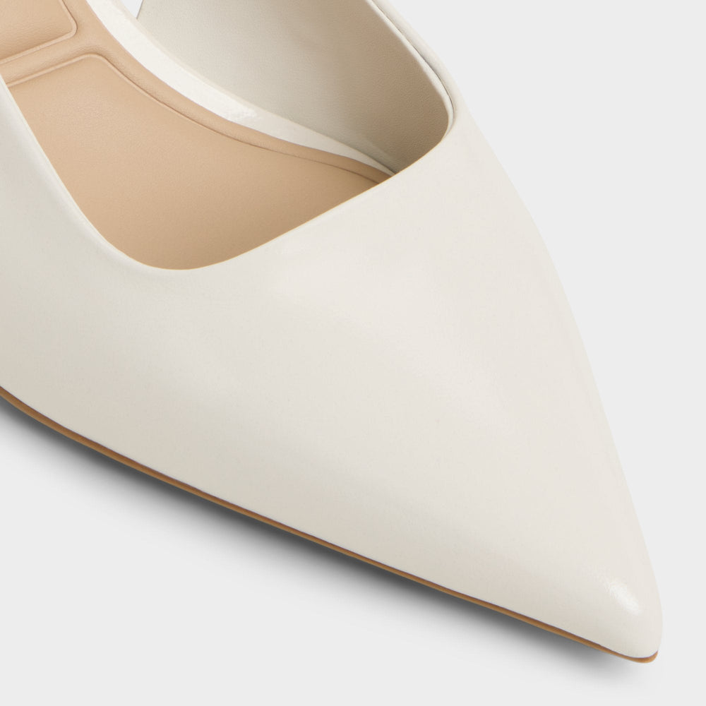 Aldo Adan in White Bone - Slingback heel, Kitten heel