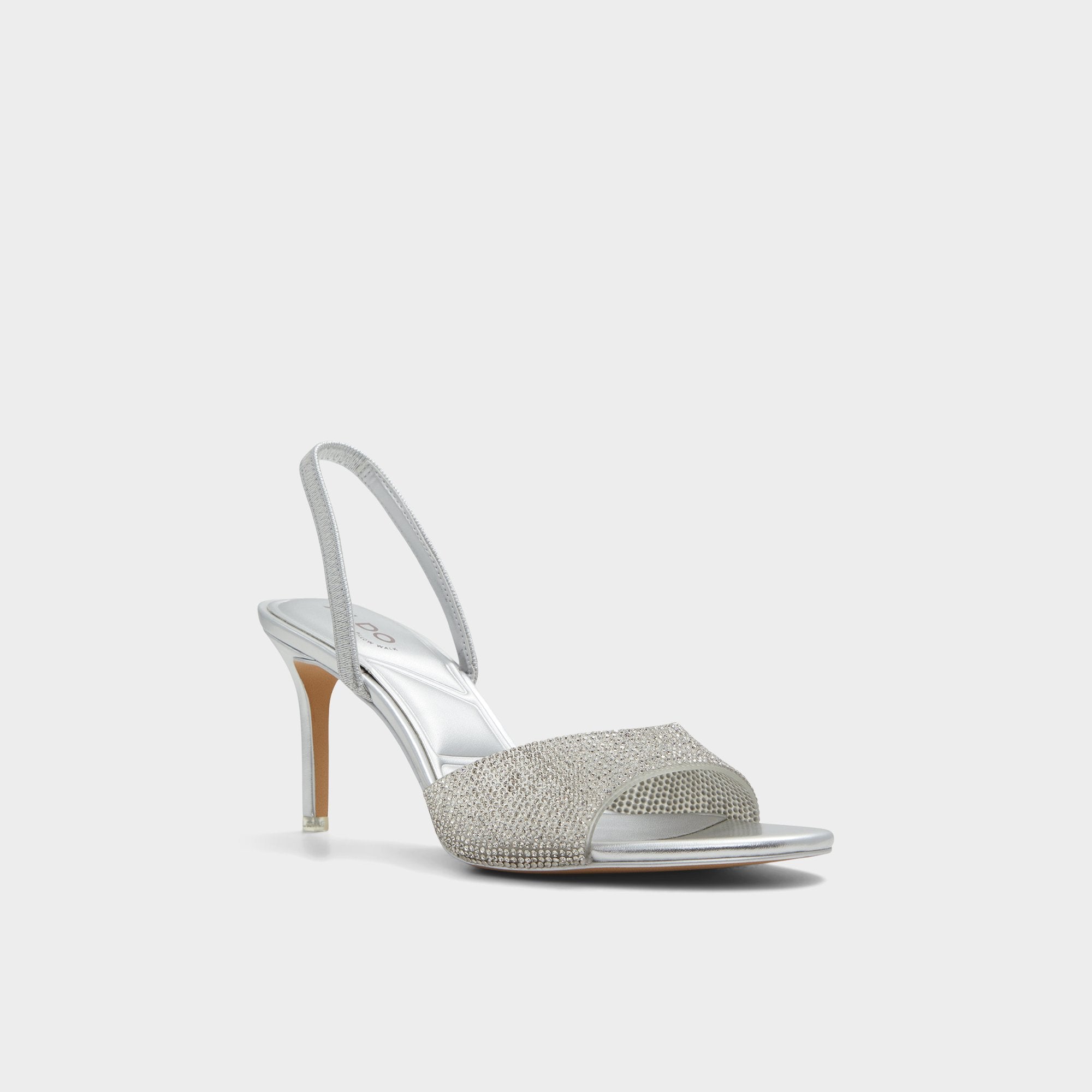 Aldo Aitana Silver Women's Heeled sandals - Slingback heeled sandal, Stiletto heel
