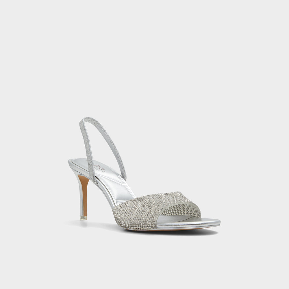 Aldo Aitana Silver Women's Heeled sandals - Slingback heeled sandal, Stiletto heel