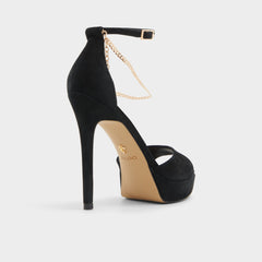 Aldo Afumeth Black Overflow Women's Platform sandals - Strappy heeled sandal, Stiletto platform