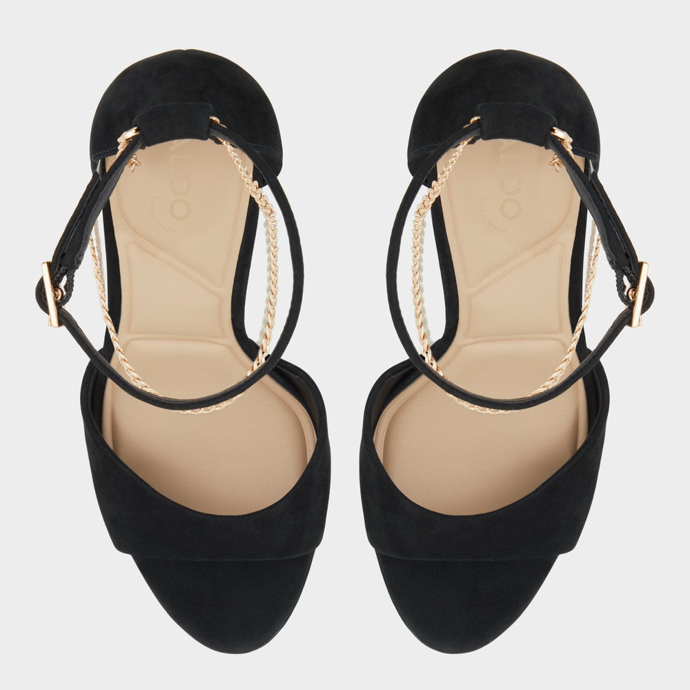 Aldo Afumeth Black Overflow Women's Platform sandals - Strappy heeled sandal, Stiletto platform