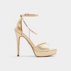 Aldo Afumeth Gold Women's Platform sandals - Strappy heeled sandal, Stiletto platform