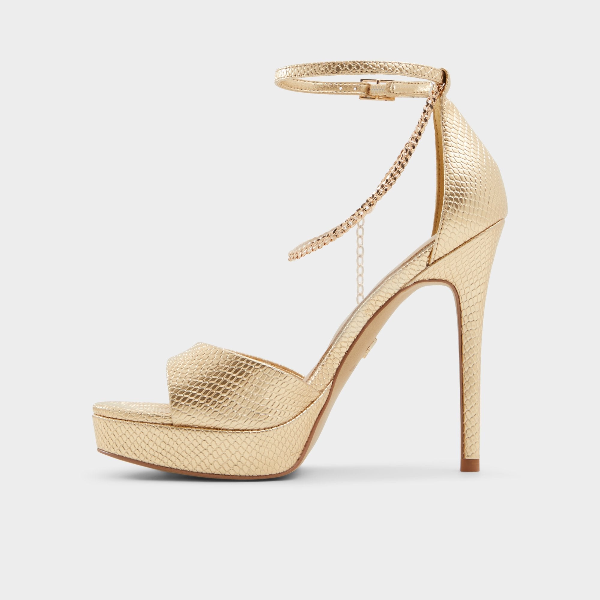 Aldo Afumeth Gold Women's Platform sandals - Strappy heeled sandal, Stiletto platform