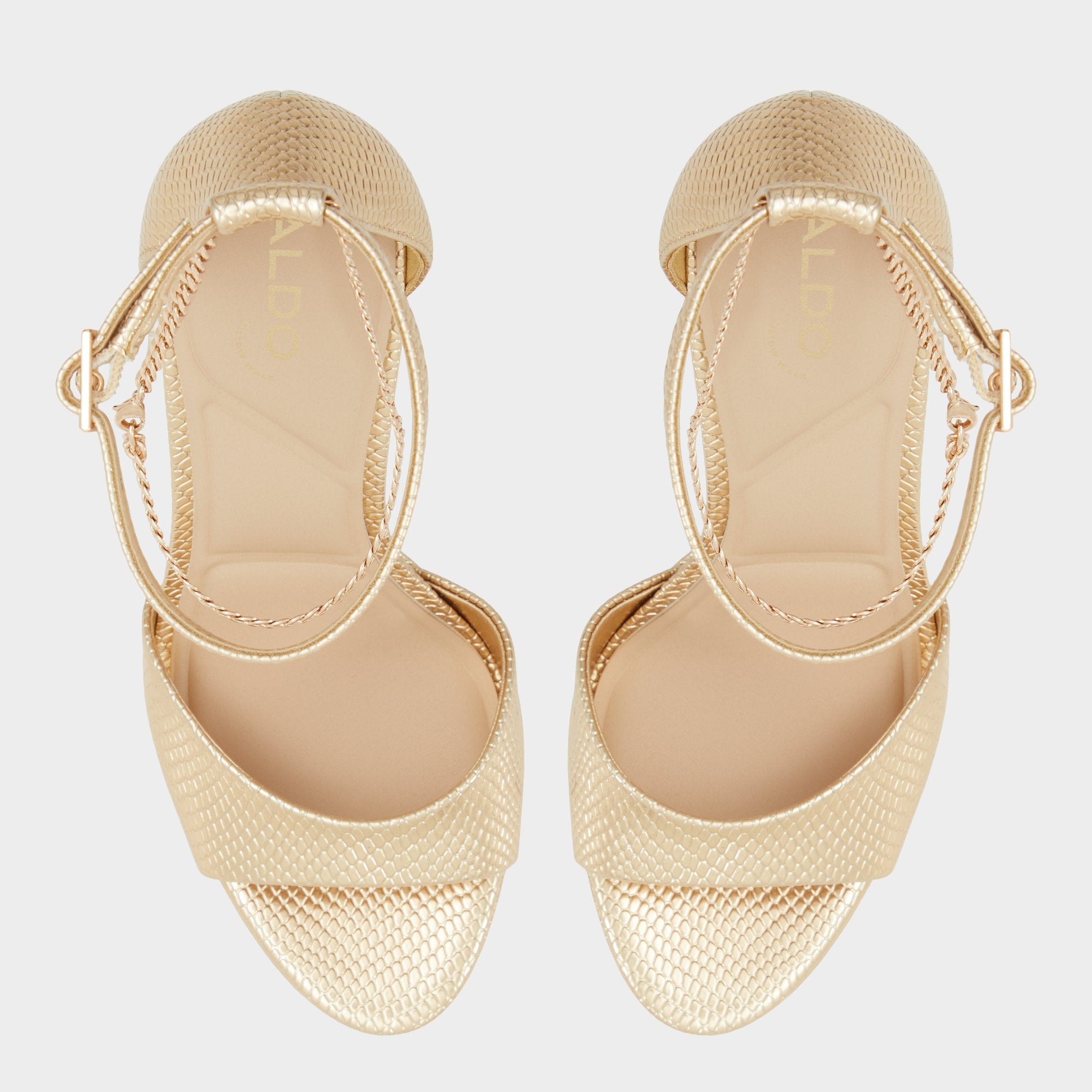 Aldo Afumeth Gold Women's Platform sandals - Strappy heeled sandal, Stiletto platform