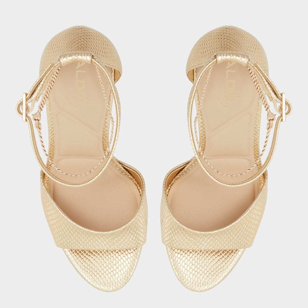 Aldo Afumeth Gold Women's Platform sandals - Strappy heeled sandal, Stiletto platform