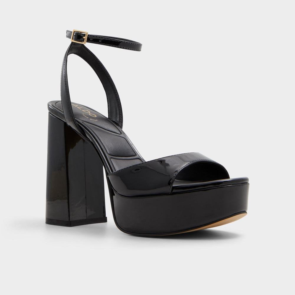 Aldo Valoria Black Women's Platform sandals - Strappy heeled sandal, Platform