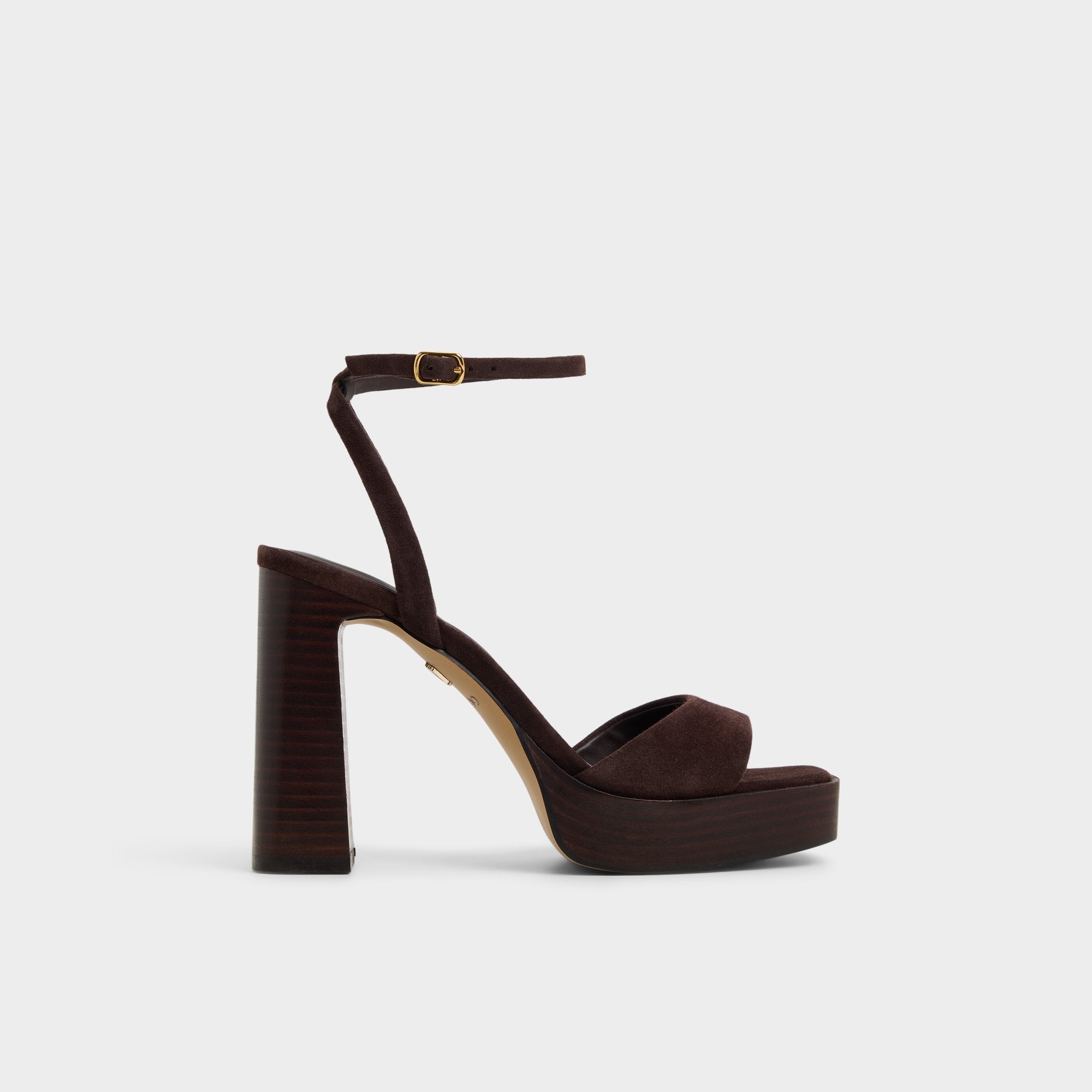 Aldo Lothon Dark Brown Women's Platform sandals - Strappy heeled sandal, Platform