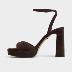 Aldo Lothon Dark Brown Women's Platform sandals - Strappy heeled sandal, Platform