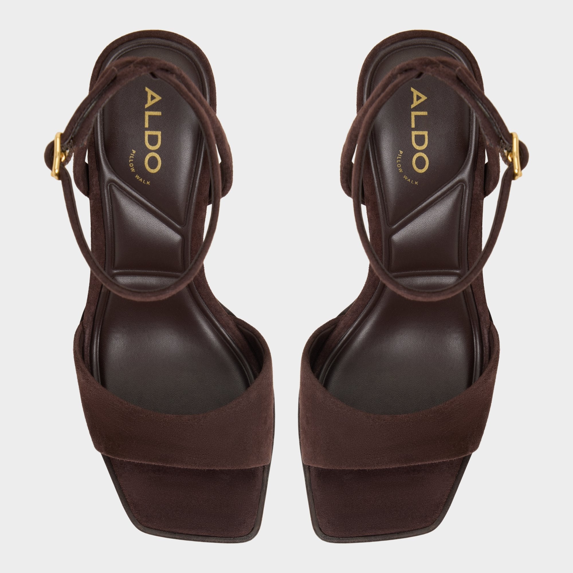 Aldo Lothon Dark Brown Women's Platform sandals - Strappy heeled sandal, Platform