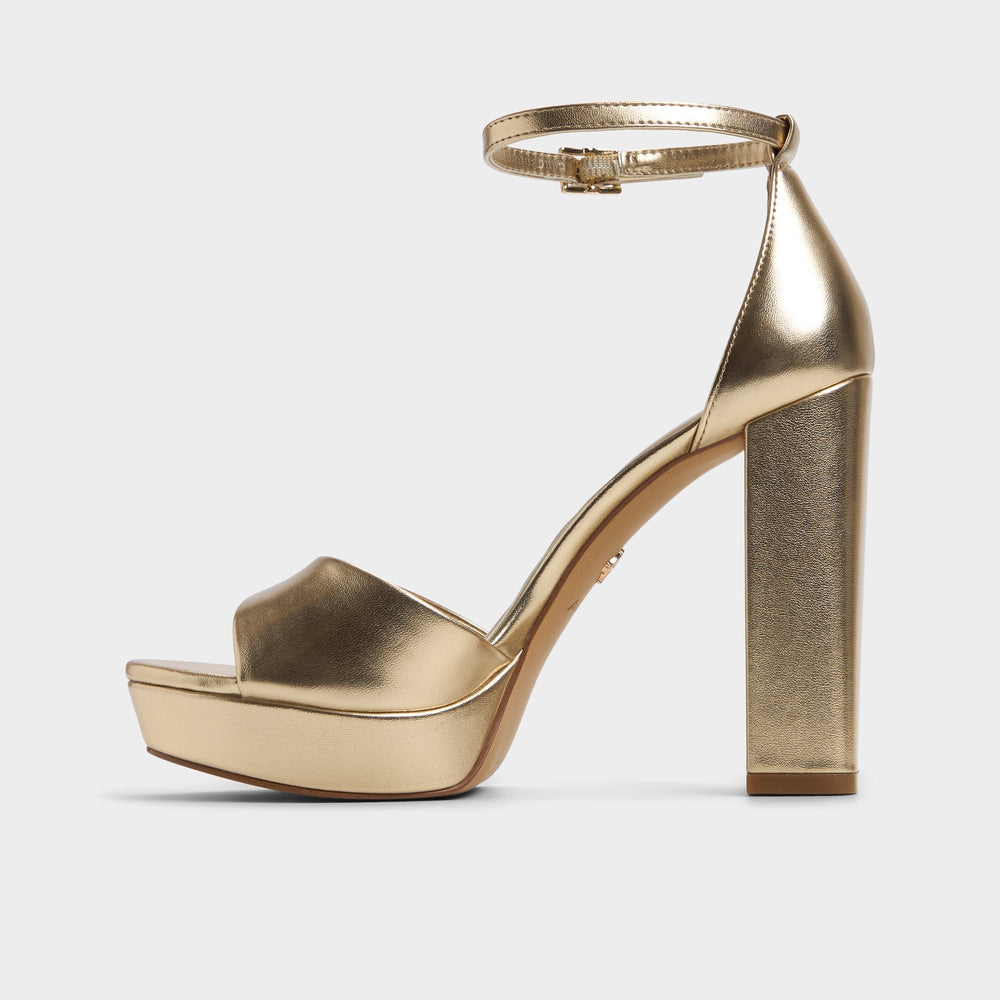 Aldo Enaegyn 2.0 in Gold - Strappy heeled sandal, Platform