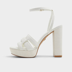 Aldo Valaberel Open White Women's Platform sandals - Strappy heeled sandal, Platform