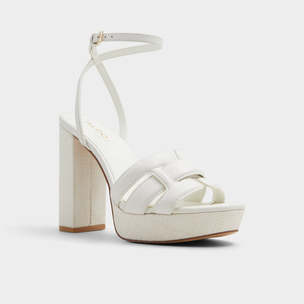 Aldo Valaberel Open White Women's Platform sandals - Strappy heeled sandal, Platform