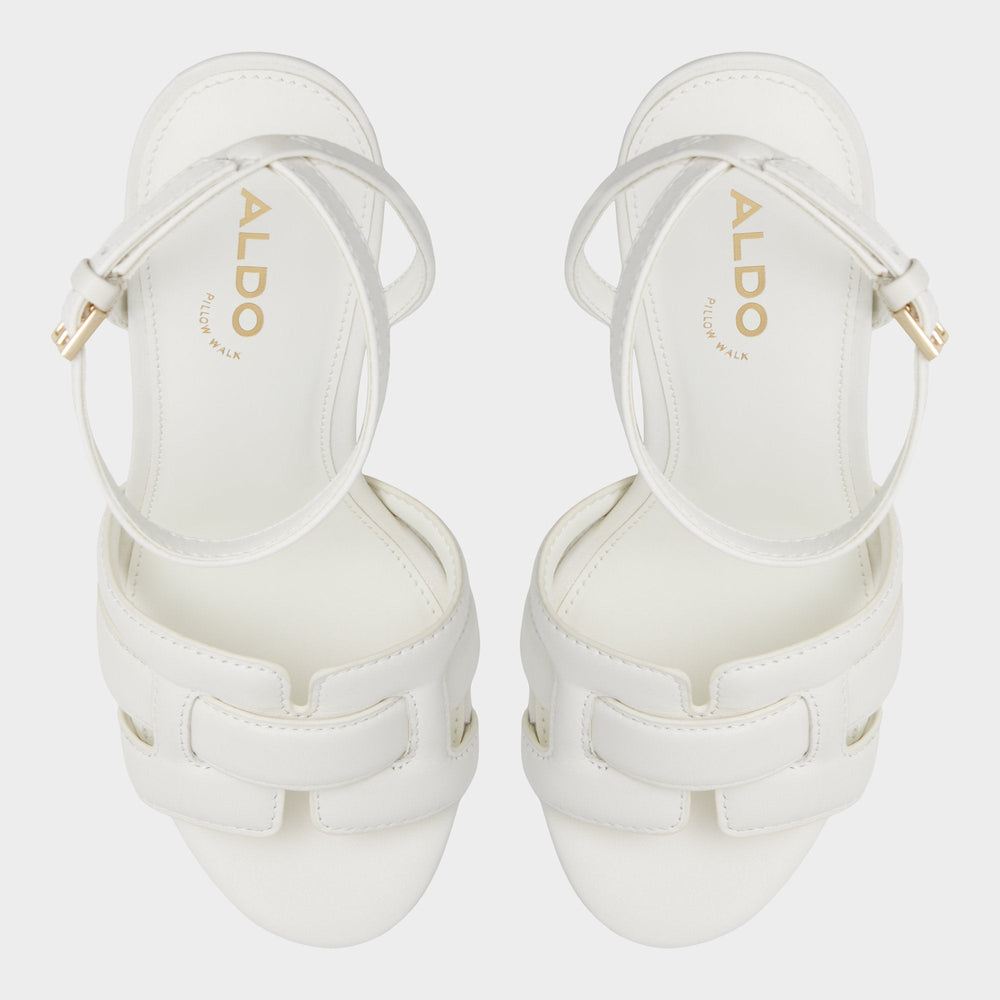 Aldo Valaberel Open White Women's Platform sandals - Strappy heeled sandal, Platform