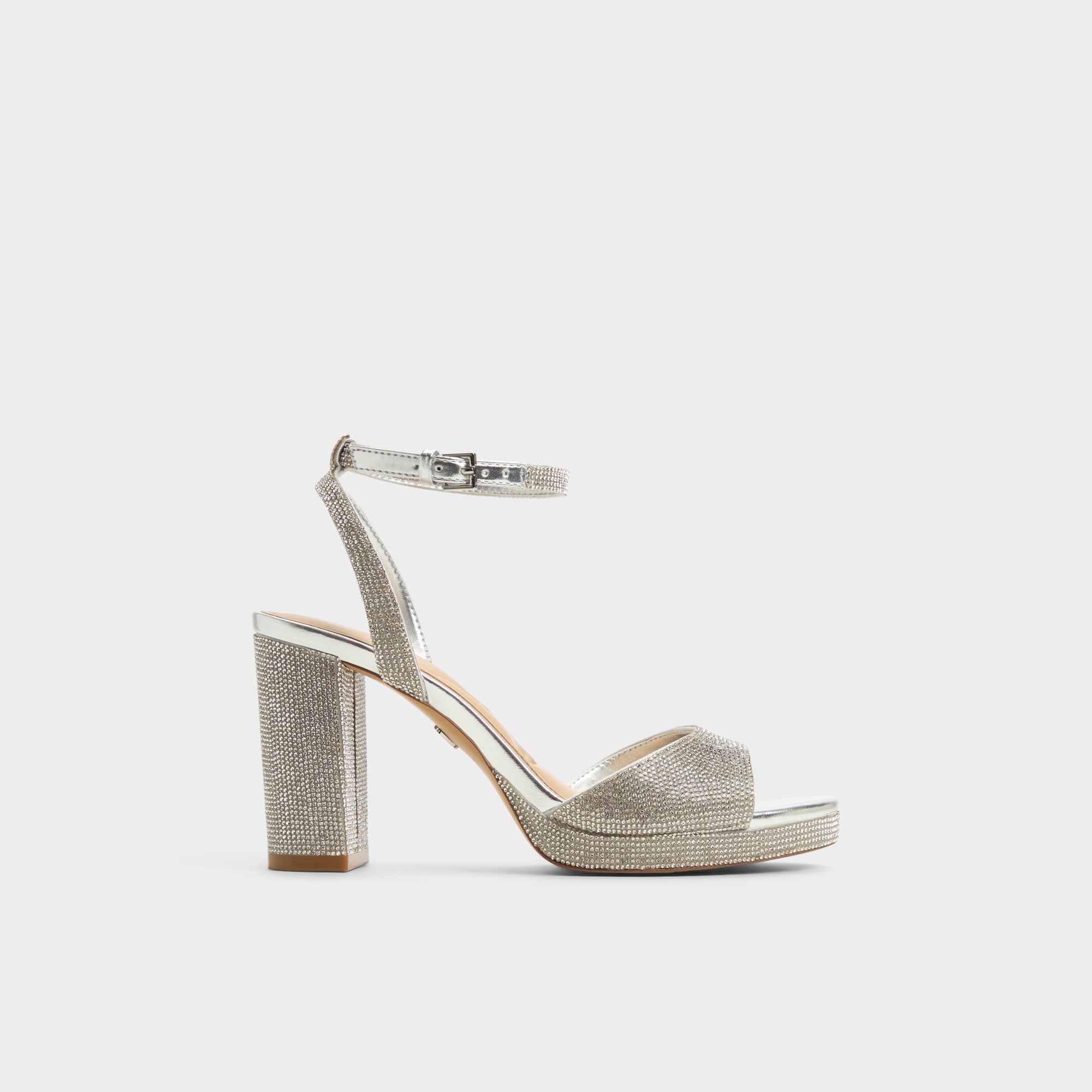 Aldo Alluring Silver Women's Iridescent metallics - Strappy heeled sandal, Platform