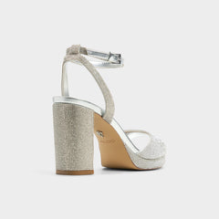 Aldo Alluring Silver Women's Iridescent metallics - Strappy heeled sandal, Platform