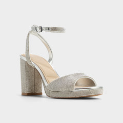 Aldo Alluring Silver Women's Iridescent metallics - Strappy heeled sandal, Platform