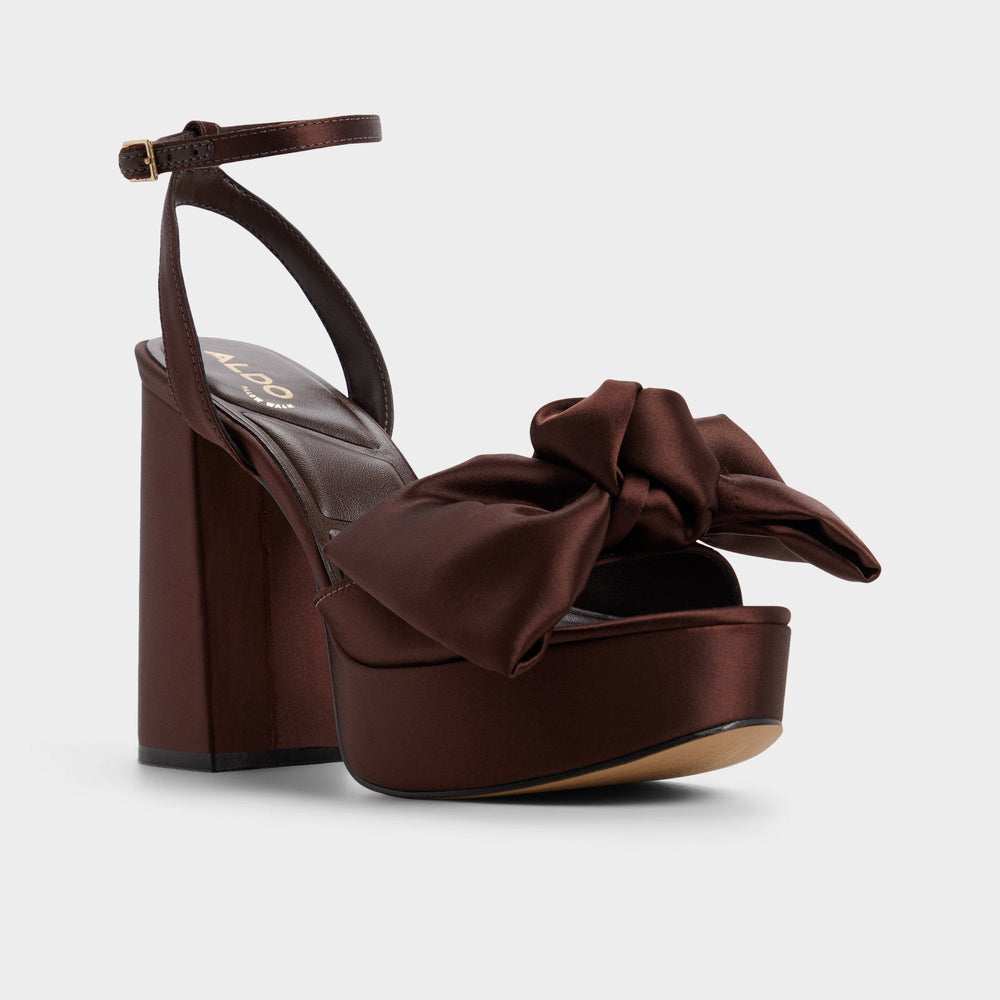 Aldo Luscious in Dark Brown - Strappy heeled sandal, Platform