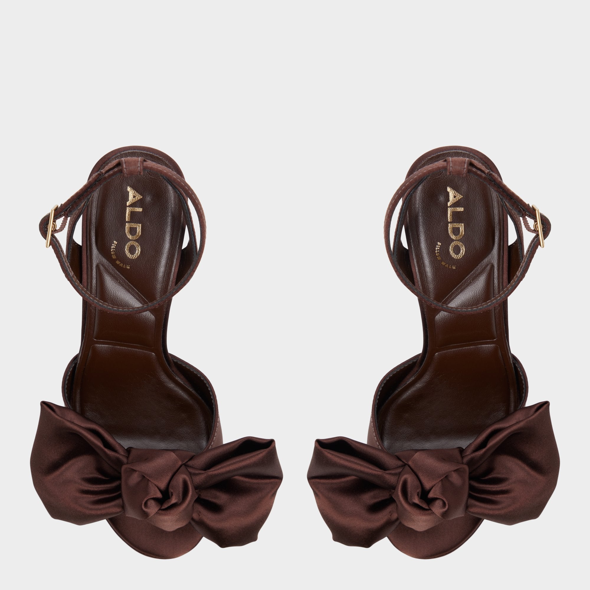 Aldo Luscious in Dark Brown - Strappy heeled sandal, Platform