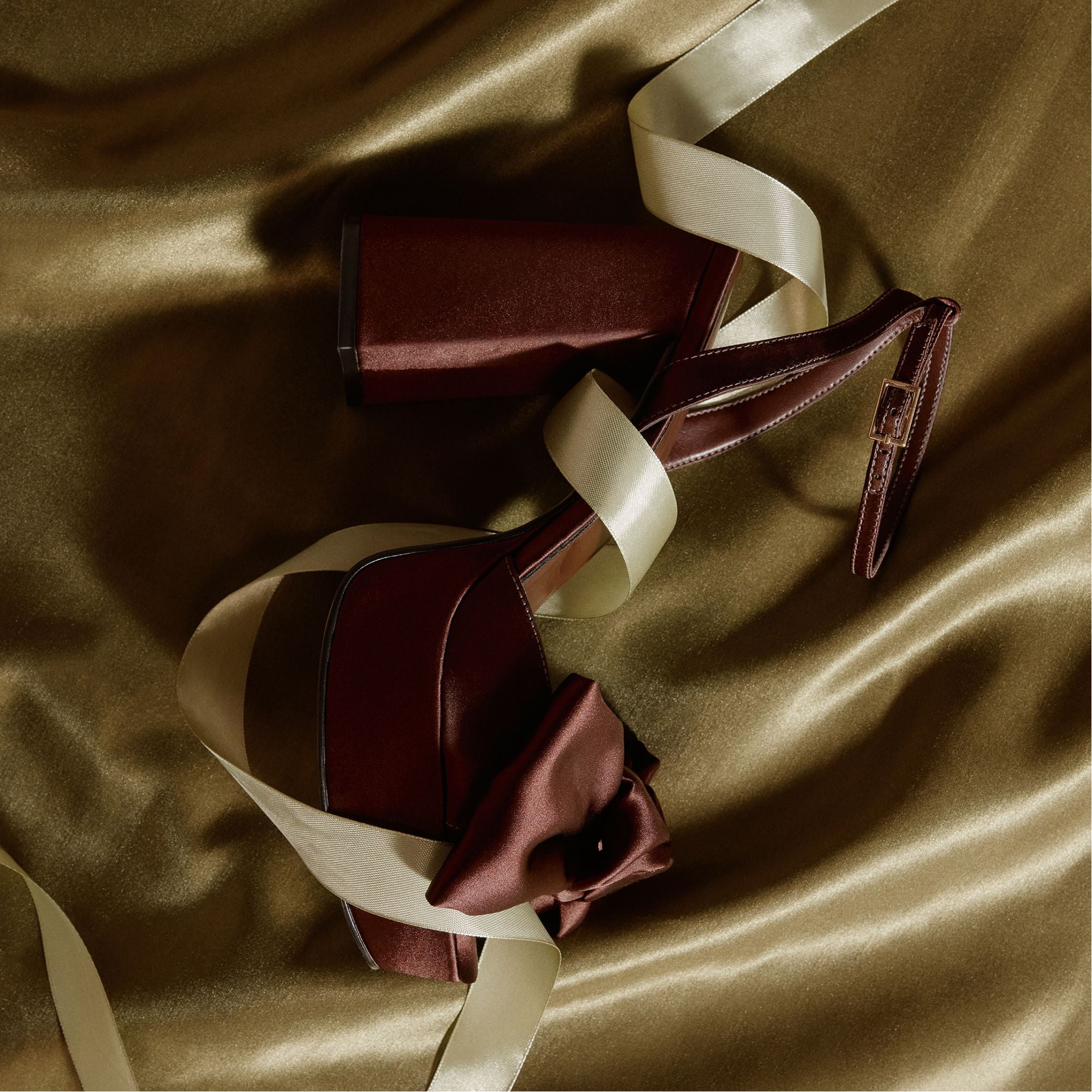 Aldo Luscious in Dark Brown - Strappy heeled sandal, Platform