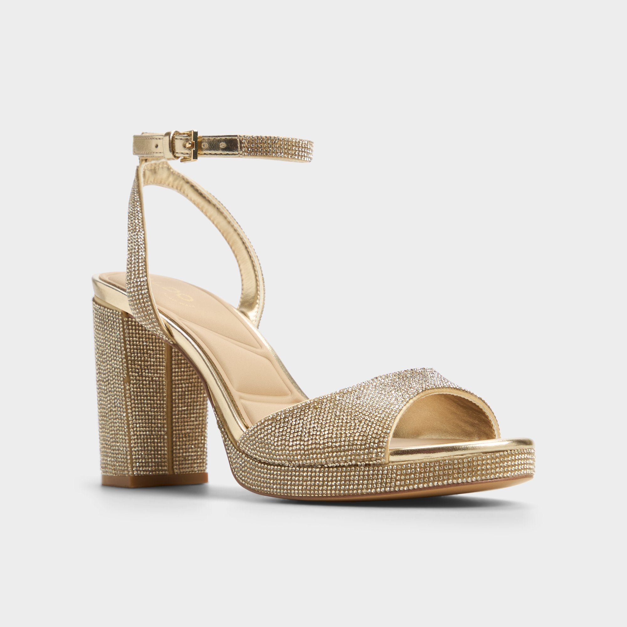 Aldo Alluring Champagne Women's Strappy sandals - Strappy heeled sandal, Platform